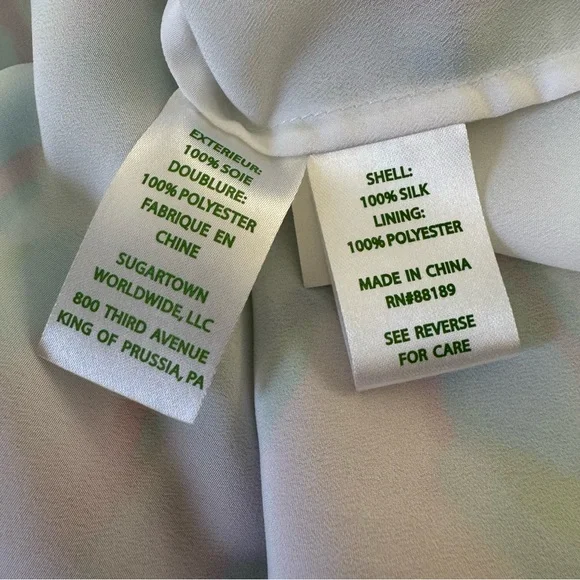 Lilly Pulitzer Silk Marietta Caftan Mini Dress in Salute Print Bell Sleeve Sz M - Picture 15 of 16